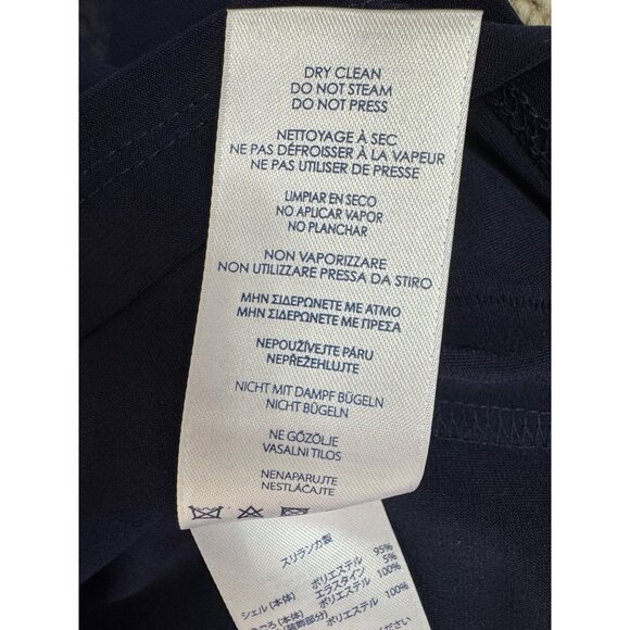 CHAPS New $120.00 Navy Blue Tiered Chiffon Embellished Dress Evening Wedding NWT - Picture 8 of 8